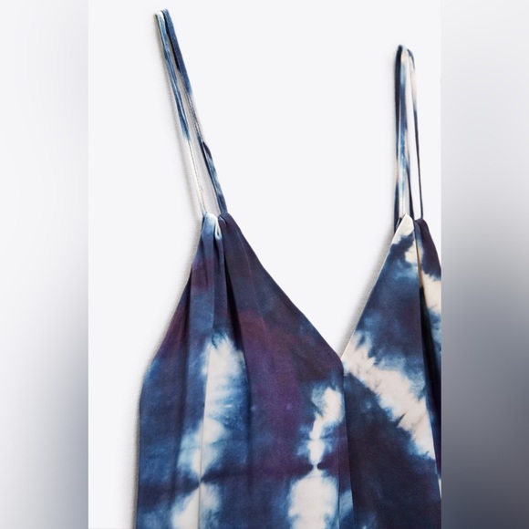 Zara dress tie dye satin effect midi maxi slip wedding casual summer vacation - Picture 11 of 11